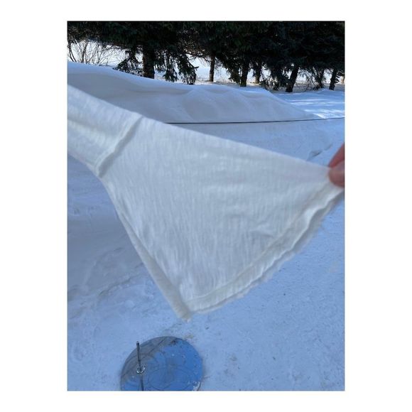 Free People Cecilia Tee Evening Cream XS NWT Bell Sleeves Sheer Fitted Crew - Picture 11 of 15